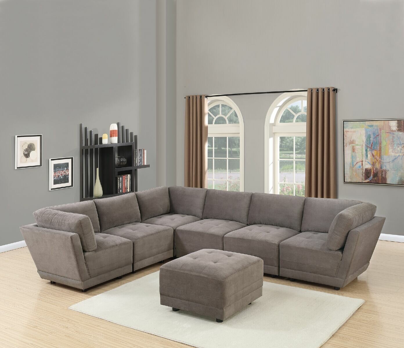 Latitude Run Mckenny Wide Microfiber Microsuede Modular Sectional